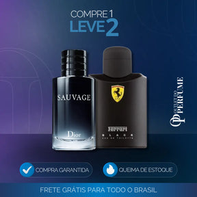 Combo 2 Perfumes Masculinos Importados (100ml) - Dior Sauvage, Ferrari Black [QUEIMA DE ESTOQUE]